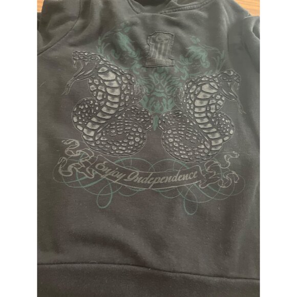 Harley Davidson black zip front collared jacket - Picture 5 of 7